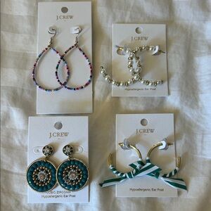 J. Crew Factory Multicolor and Gold Earrings Set